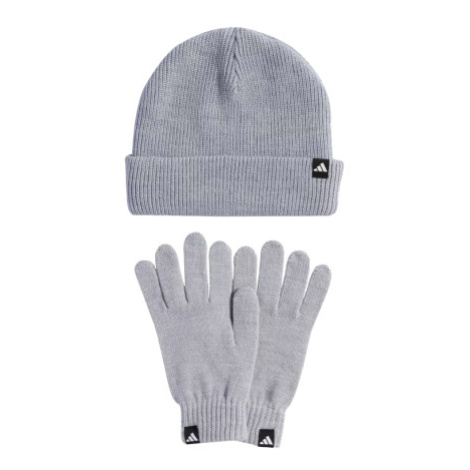Dámska zimná čiapka ADIDAS Glove + Beanie 2 Pcs. Set light grey heather white