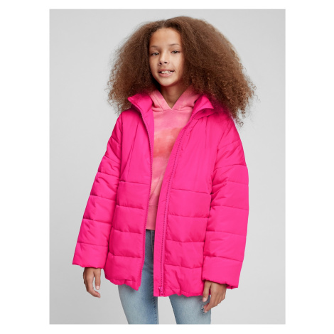 Ružová dievčenská bunda prešívaná GAP