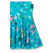 Dievčenské bavlnené šaty Desigual tyrkysová farba, mini, áčkový strih