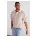 Trendyol Stone Limited Edition Relaxed Short Sleeve Knitwear Polo Neck T-shirt