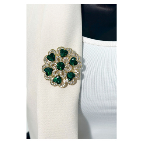 Brooch Flower XZ459-193 green