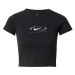 Nike Sportswear Tričko 'Swoosh'  sivá / čierna / biela