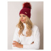 RUE PARIS Burgundy beanie with pompom