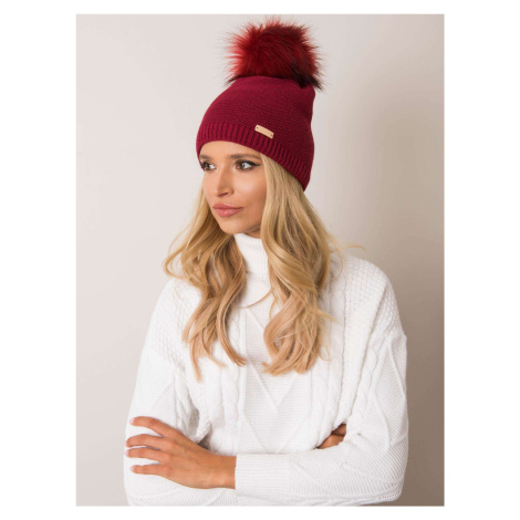 Burgundy hat with pompom RUE PARIS