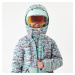 Detská bunda SNB 500 na snowboard modrozelená