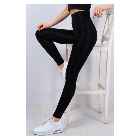 35459 Dewberry High Waist Womens Sports Leggings-BLACK