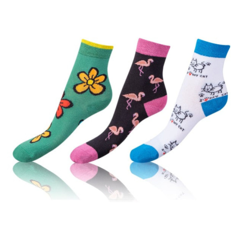 Bellinda CRAZY KIDS SOCKS 3x - Detské bláznivé ponožky 3 páry - biela - zelená - čierna