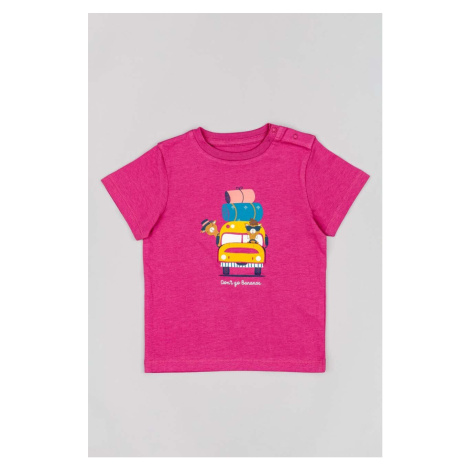 Detské bavlnené tričko zippy fialová farba