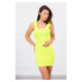 Dress with ruffles on straps yellow neon