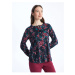 LC Waikiki Tie-Up Collar Floral Long Sleeve Women's Blouse