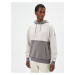 Koton Oversize Hooded Sweatshirt Stitch Detail Kangaroo Pocket Color Block