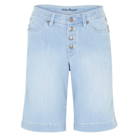 Strečové džínsové bermudy, Straight, stredná výška pásu bonprix