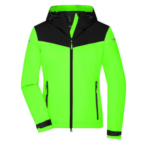 James&amp;Nicholson Dámska softshell bunda JN1179 Bright Green