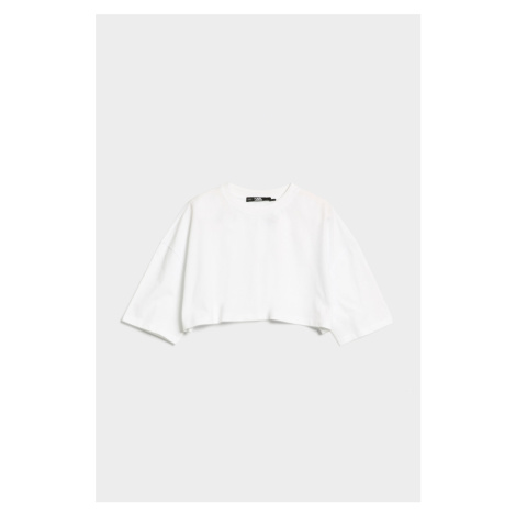 Tričko Karl Lagerfeld Cropped Logo T-Shirt Biela
