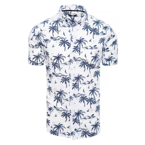 Biela košeľa so vzorom palmy DStreet