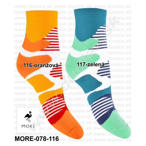 MORE Vzorované ponožky More-078-116 116-oranžová