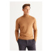 ALTINYILDIZ CLASSICS Men's Mink Standard Fit Regular Fit Full Turtleneck Knitwear Sweater