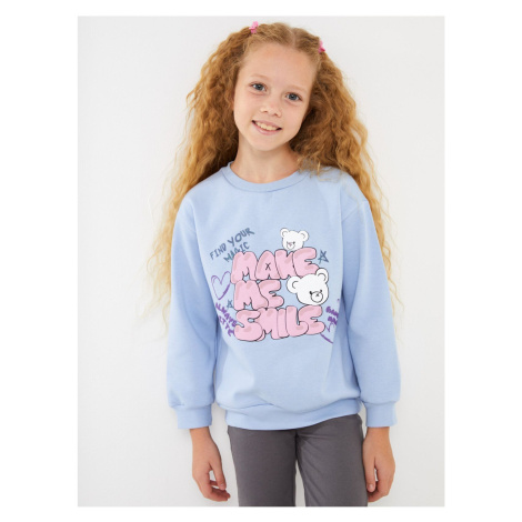 LC Waikiki Crew Neck Printed Long Sleeve Girl's Sweatshirt