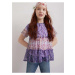 Svetlofialové dievčenské kvetované tričko Desigual Helm