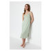 Trendyol Mint Lace Slit Detailed Rope Strap Knitted Nightgown