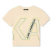 Detské bavlnené tričko Karl Lagerfeld béžová farba, s potlačou