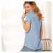 Blancheporte Pruhovaná košeľa s krátkymi rukávmi biela/modrá