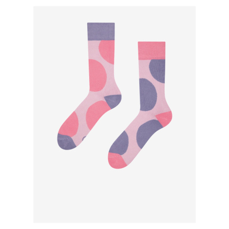 Fialovo-ružové dámske veselé ponožky Dedoles Veľké bodky