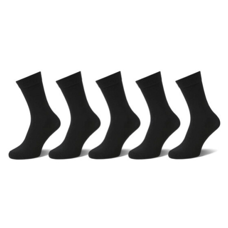 Jack&Jones Junior Súprava 5 párov vysokých detských ponožiek 12206201 Čierna