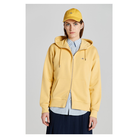 MIKINA GANT REL SHIELD ZIP HOODIE DUSTY YELLOW