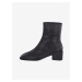 Black leather high heel leather ankle boots by Tamaris - Women