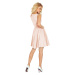 Spoločenské šaty luxusné s kolovou sukňou stredne dlhé svetlo ružová - Ružová / - Numoco