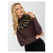 Khaki women's scarf with prints