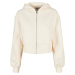 Women's Short Oversized Jacket with Zipper Whitesand