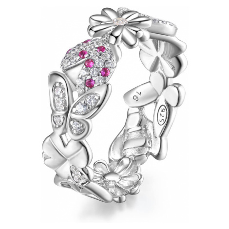 Rosato Prekrásny strieborný prsteň so zirkónmi Gaia RZGA31 54 mm