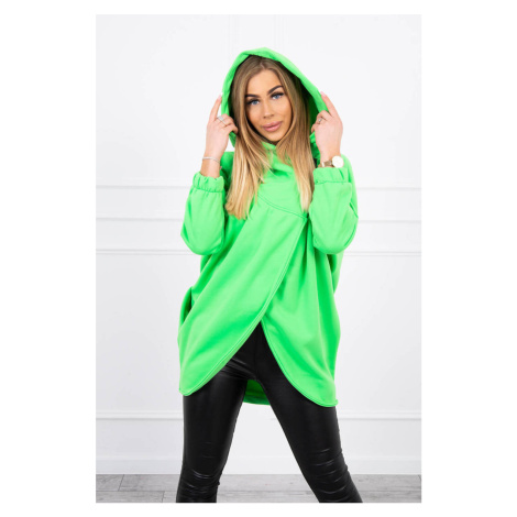 Short zip sweatshirt green neon