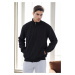 56777 Dewberry Zippered Mens Cardigan-BLACK