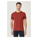 AC&Co / Altınyıldız Classics pánske bordové červené tričko so 100% bavlnou slim fit slim fit cre