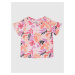 Ružové dievčenské tričko kvetované GAP