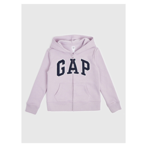 Svetlo fialová dievčenská mikina s logom GAP