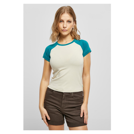 Women's Organic Stretch Short Retro Baseball Softseagrass/Watergreen T-Shirt Urban Classics