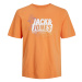 JACK & JONES Tričko 'MAP'  oranžová / biela