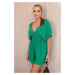 Green jumpsuit with ruffle waistband