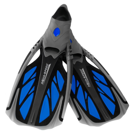 AQUA SPEED Unisex's Snorkel Flippers Inox Navy Blue Pattern 11