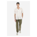 Nohavice La Martina Man Chino Pants Cotton Linen Burnt Olive