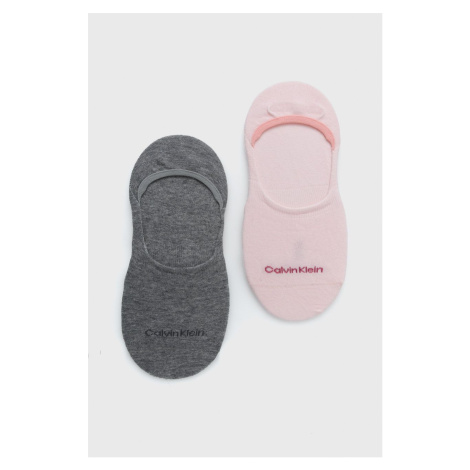 Ponožky Calvin Klein 2-pak dámske, ružová farba, 701218771