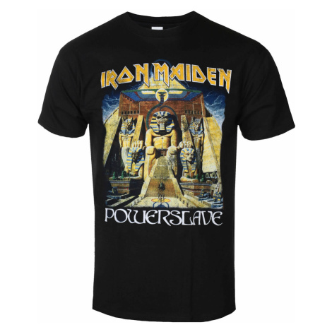 Tričko metal ROCK OFF Iron Maiden Powerslave World Slavery Tour BL Čierna