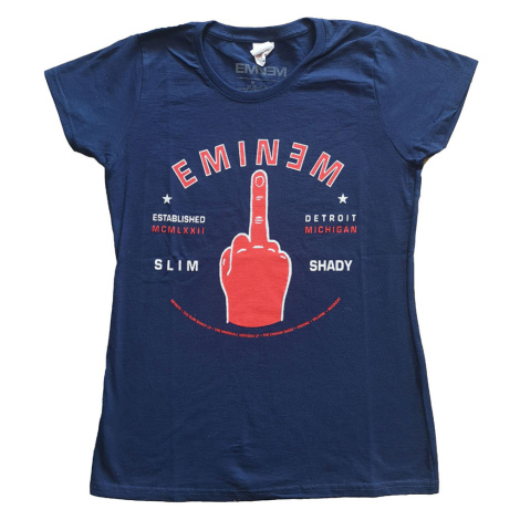 Eminem tričko Detroit Finger Modrá