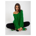 Green oversize sweater RUE PARIS with wide sleeves