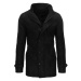Zimný pánsky kabát čiernej farby so zapínaním na zips a gombíky