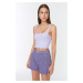 Trendyol Lilac Stitch Detail Denim Shorts & Bermuda